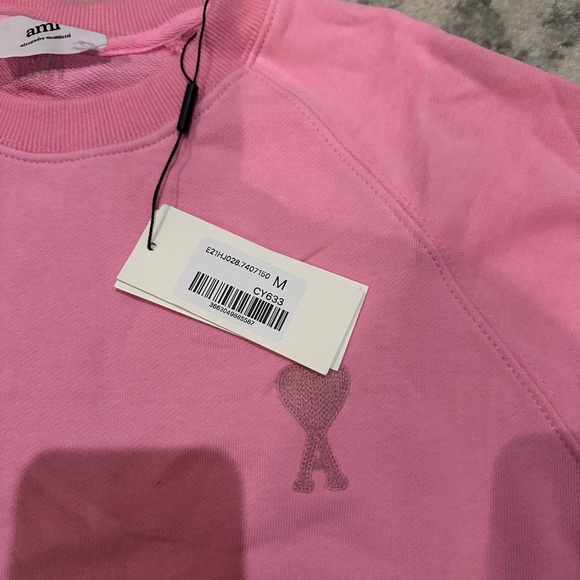 AMI Paris Ami de Coeur Pink Sweatshirt - Picture 3 of 4